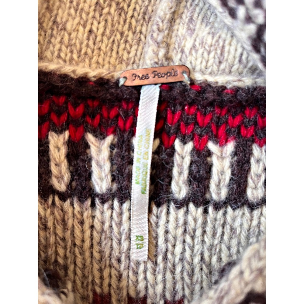 Free People Boho Fringe cardigan browns‎ size XS - Picture 4 of 7